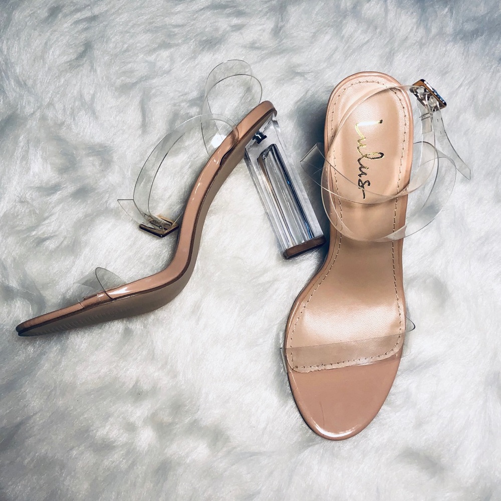 Lulu's, Clear to See Lucite Heels NEVER WORN